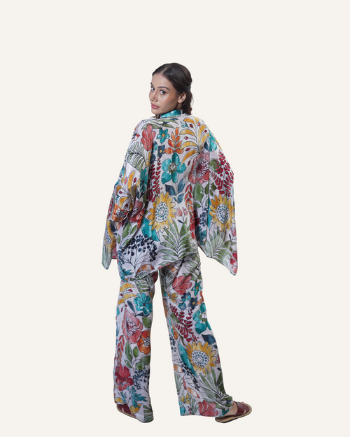 Ivory Bohemian Botanica in Crêpe de Chine