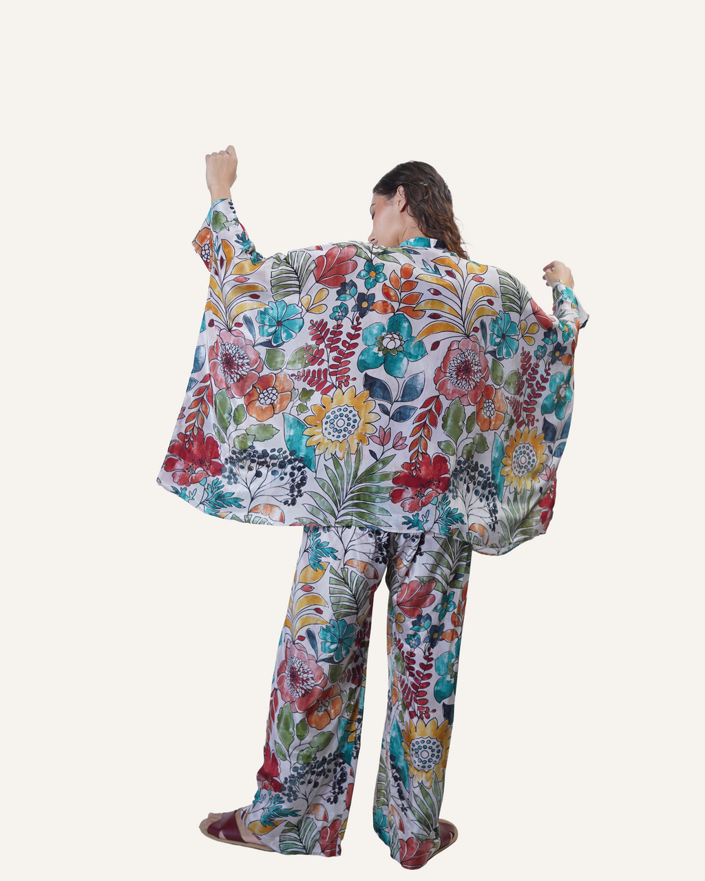 Ivory Bohemian Botanica in Crêpe de Chine