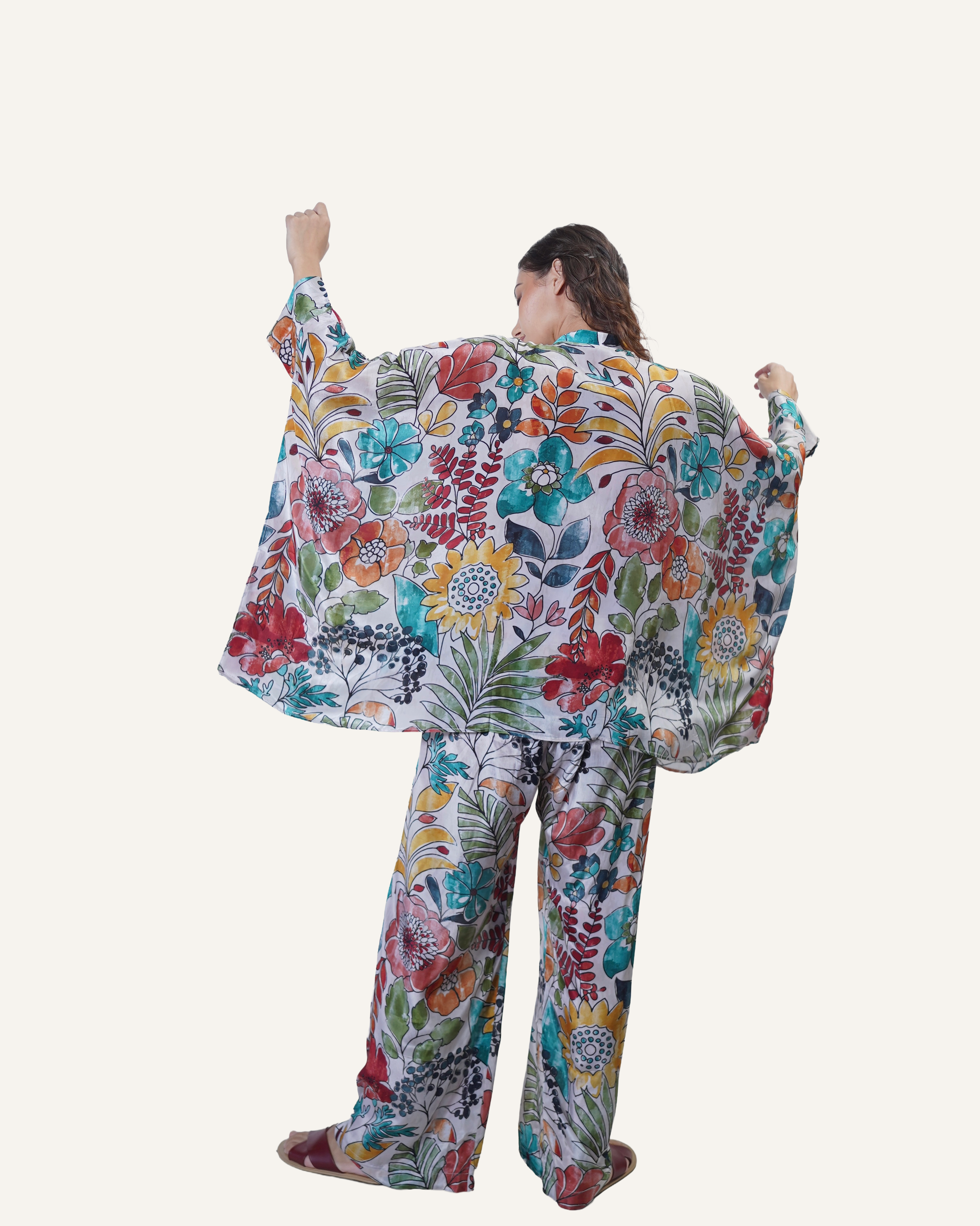 Ivory Bohemian Botanica in Crêpe de Chine