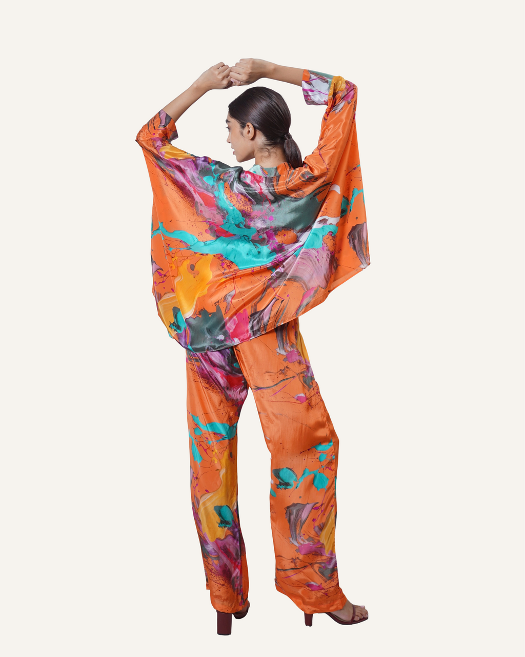 Tangerine Sky Pollock in Crêpe de Chine