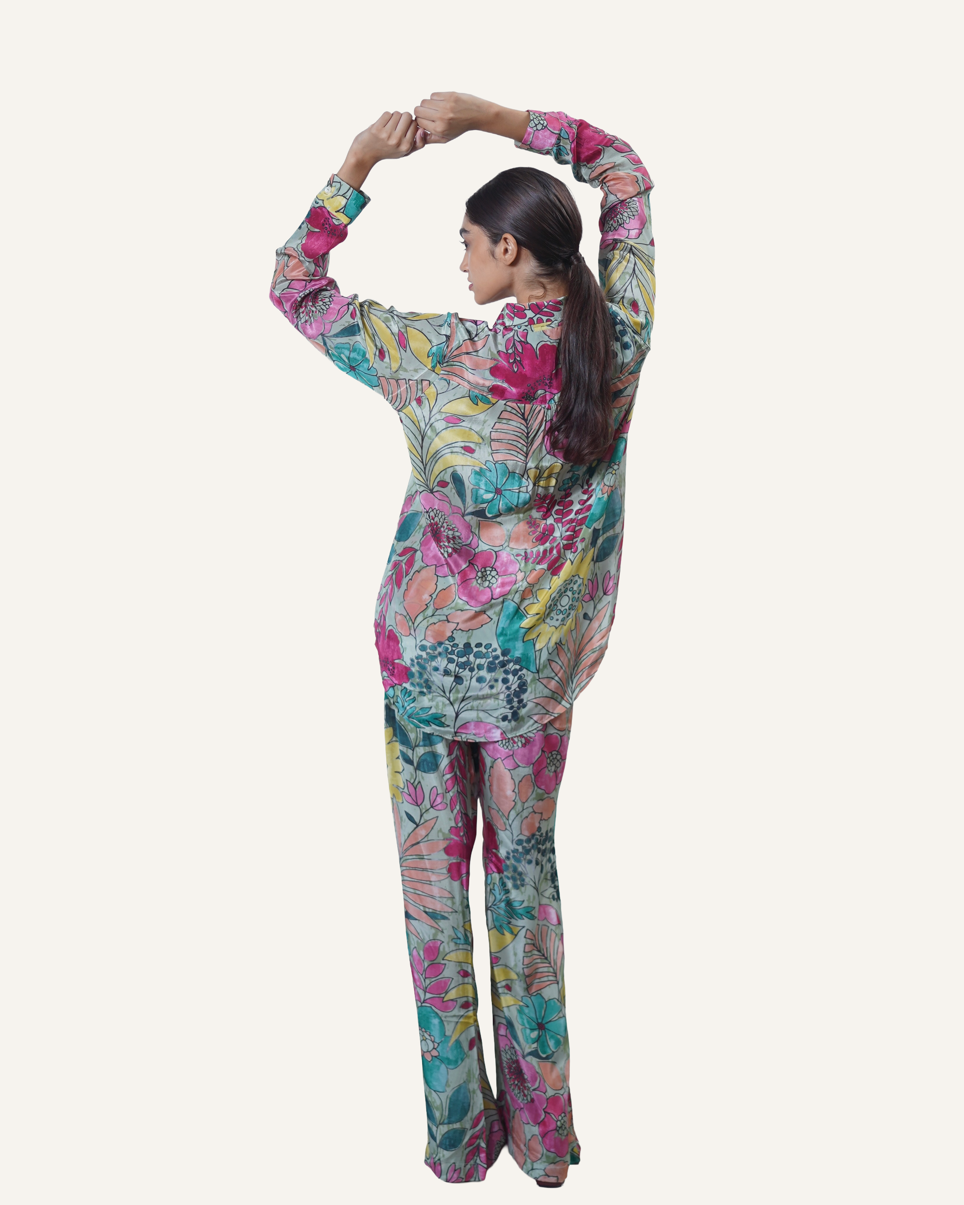 Pistachio Bohemian Botanica in Crêpe de Chine