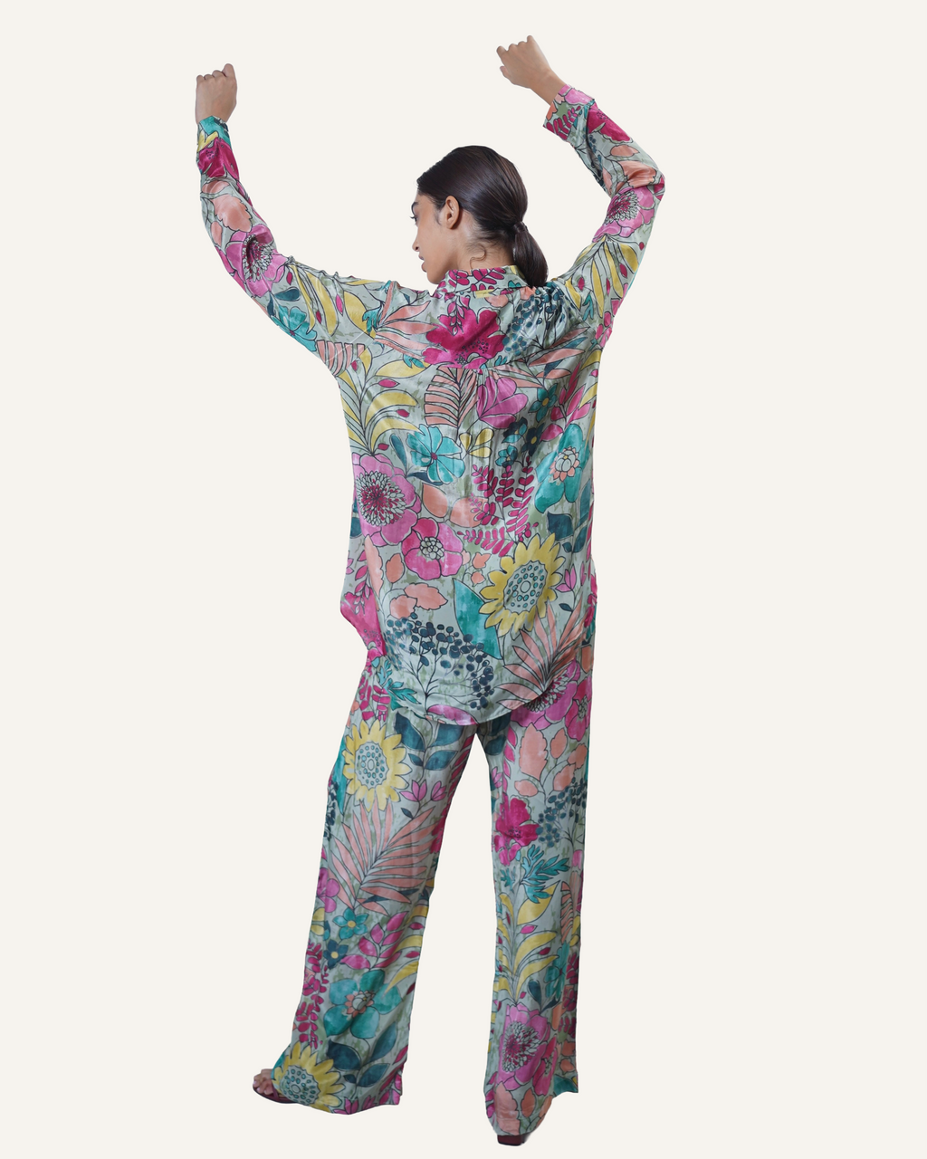 Pistachio Bohemian Botanica in Crêpe de Chine