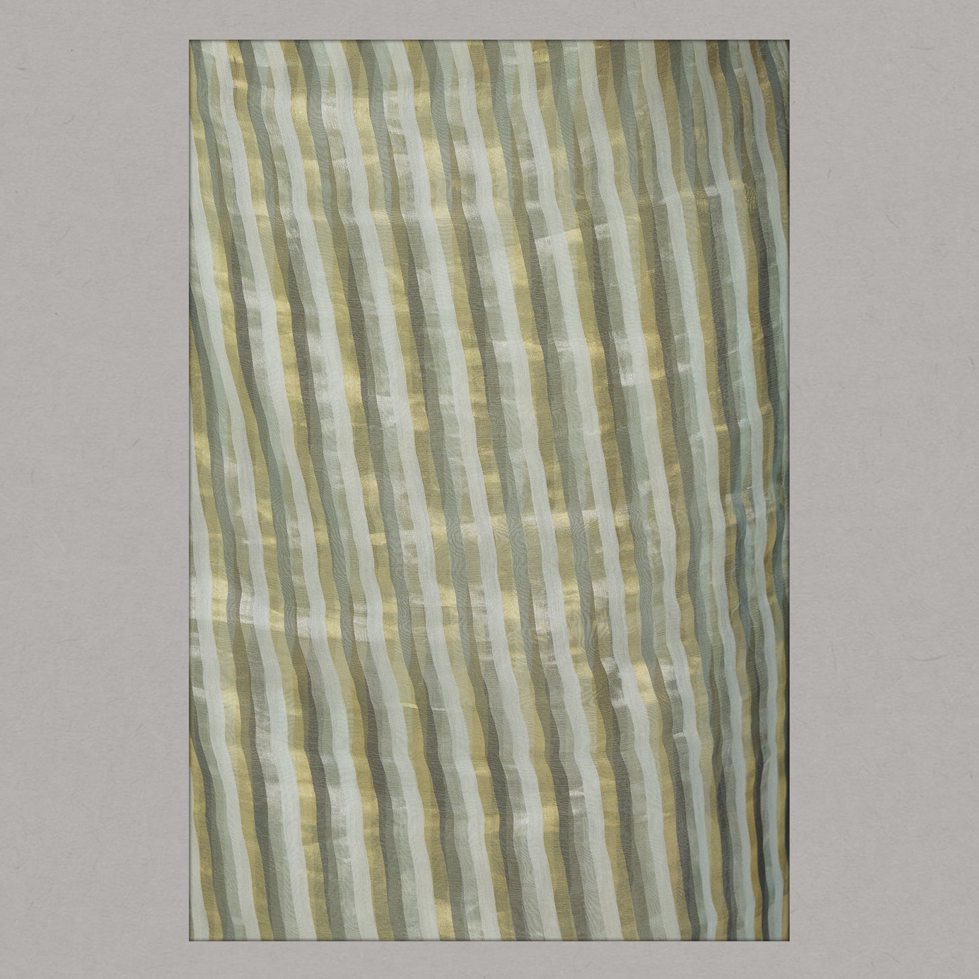 Mint Green Metallic Stripe Maheshwari Saree